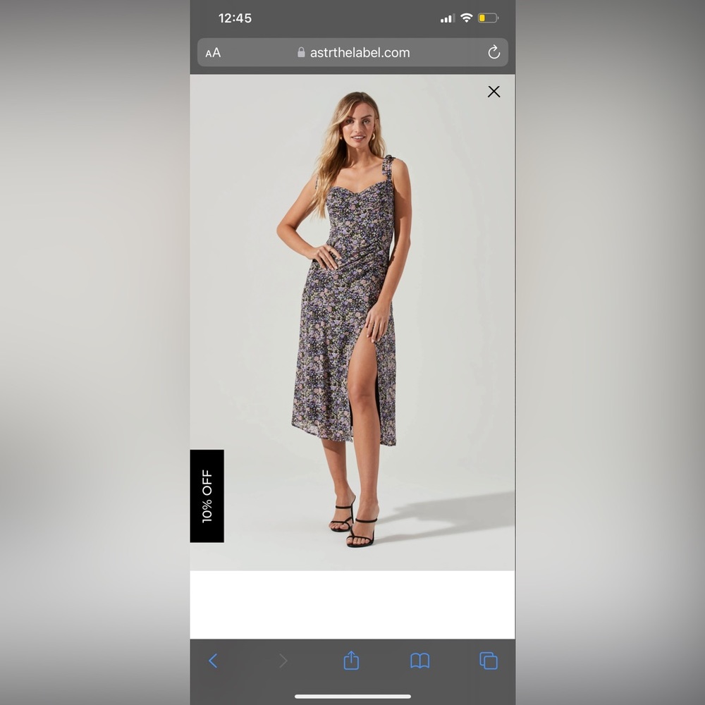 ASTR The Label MILKMAID TIE STRAP FLORAL MIDI DRESS Small